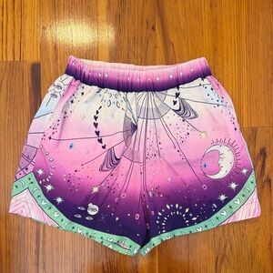 Agua Bendita Starry Purple and Pink Shorts size small